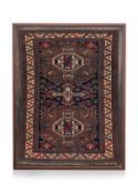 A FINE ANTIQUE CAUCASIAN GEOMETRIC WOOL RUG