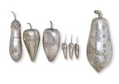 A GROUP OF SILVER AND METAL VEGETABLE BOXES(7)