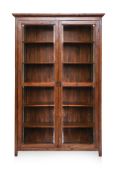AN INDONESIAN TEAK GLAZED DISPLAY CABINET