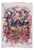 GOH BENG KWAN (INDONESIAN, B. 1937) ABSTRACT IN PURPLE AND ORANGE