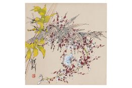 TANG JUEY LEE (MALAYSIAN, 1953-2018) - BAMBOO, ORCHIDS AND BUTTERFLY