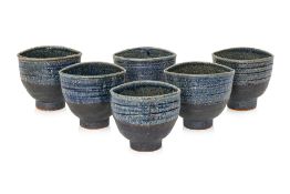 ISKANDAR JALIL (SINGAPOREAN, B.1940) - A SET OF SIX STONEWARE CUPS