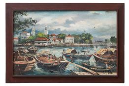 SINGAPOREAN SCHOOL (XX) - SINGAPORE RIVER SCENE