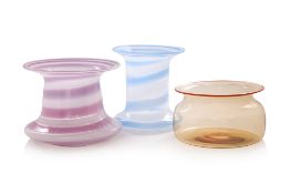 THREE ORREFORS ART GLASS VASES