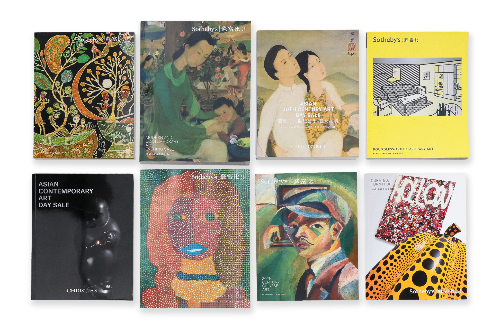 A LARGE GROUP OF CHRISTIE’S AND SOTHEBY’S CONTEMPORARY AND ASIAN ART AUCTION CATALOGUES, AND OTHERS