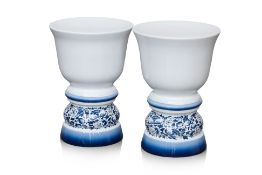 A PAIR OF XO 'EDEN' CERAMIC STOOLS BY MARCEL WENDARS