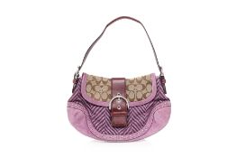 COACH - A MONOGRAMMED PURPLE SHOULDER BAG