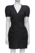 BALENCIAGA - A BLACK COTTON SHORT SLEEVE DRESS