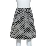 MIU MIU - A BLACK AND WHITE GEOMETRIC PRINT MINI SKIRT