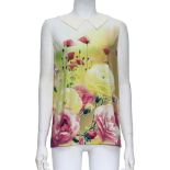 MOSCHINO - A SLEEVELESS POPPY PRINT COLLARED TOP