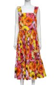 DOLCE & GABBANA - A GERBERA DAISY PRINT SLEEVELESS DRESS