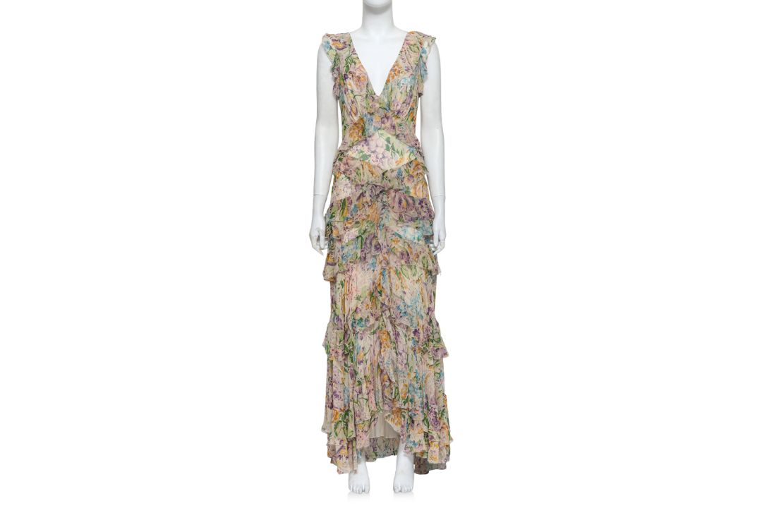 ZIMMERMANN - A FLORAL PRINT RUFFLED MAXI DRESS - Image 1 of 2