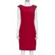 MARCHESA NOTTE - A RED SLEEVELESS DRESS WITH EMBELLISHED SHOULDERS - Image 1 of 2