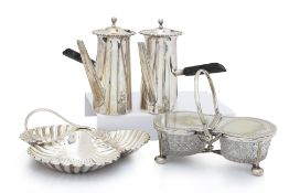 A GROUP OF FOUR SILVER PLATED ITEMS