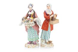 TWO MEISSEN PORCELAIN FIGURES FROM THE 'CRIS DE PARIS'