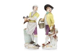 TWO MEISSEN PORCELAIN FIGURES FROM THE 'CRIS DE PARIS'