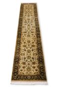 AN INDIAN CHOBI HALL RUNNER (380 X 77CM)