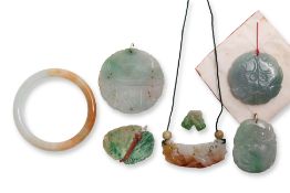 A GROUP OF JADEITE JEWELLERY
