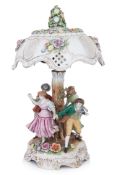 A LARGE SCHIERHOLZ FIGURAL PORCELAIN LAMP
