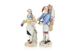 TWO MEISSEN PORCELAIN FIGURES FROM THE 'CRIS DE PARIS'