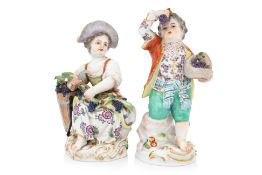 TWO MEISSEN PORCELAIN FIGURES OF CHILDREN