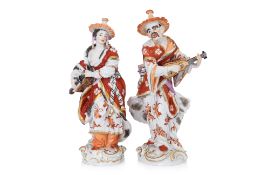 A PAIR OF LARGE MEISSEN 'MALABAR' FIGURES