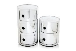 A PAIR OF KARTELL CHROME 'COMPONIBILI' STORAGE UNITS