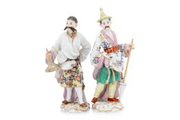 TWO MEISSEN PORCELAIN CHINOISERIE FIGURES