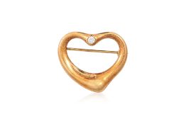 A DIAMOND 'OPEN HEART' BROOCH, PERETTI, TIFFANY & CO.