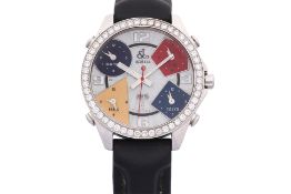 A JACOB & CO JC 1 'THE 5 TIME ZONES' DIAMOND BEZEL WATCH