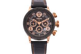 A B.R.M. CHRONOGRAPH V12-44 18K ROSE GOLD WATCH