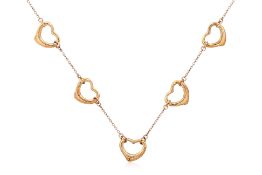 A FIVE 'OPEN HEART' NECKLACE, PERETTI, TIFFANY & CO.