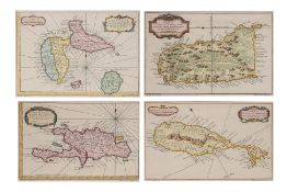 A GROUP OF FOUR MAPS OF THE CARIBBEAN, ABBE PREVOST, C. 1746-1780