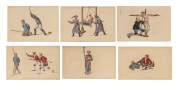 A GROUP OF SIX ENGRAVINGS OF CHINESE PUNISHMENTS, GEORGE HENRY MASON, 1801