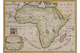 A NEW MAP OF AFRICK, EDWARD WELLS, 1700-09