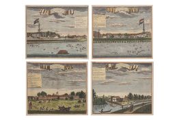 FOUR HAND-COLOURED ENGRAVINGS OF BATAVIA, JOHANN WOLFFGANG HEYDT, 1744