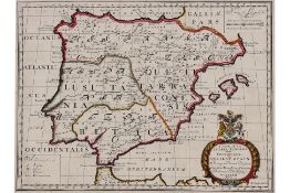 A NEW MAP OF IBERIA EUROPAE ALIAS CELTIBERIA OR ANCIENT SPAIN, EDWARD WELLS, 1700-09