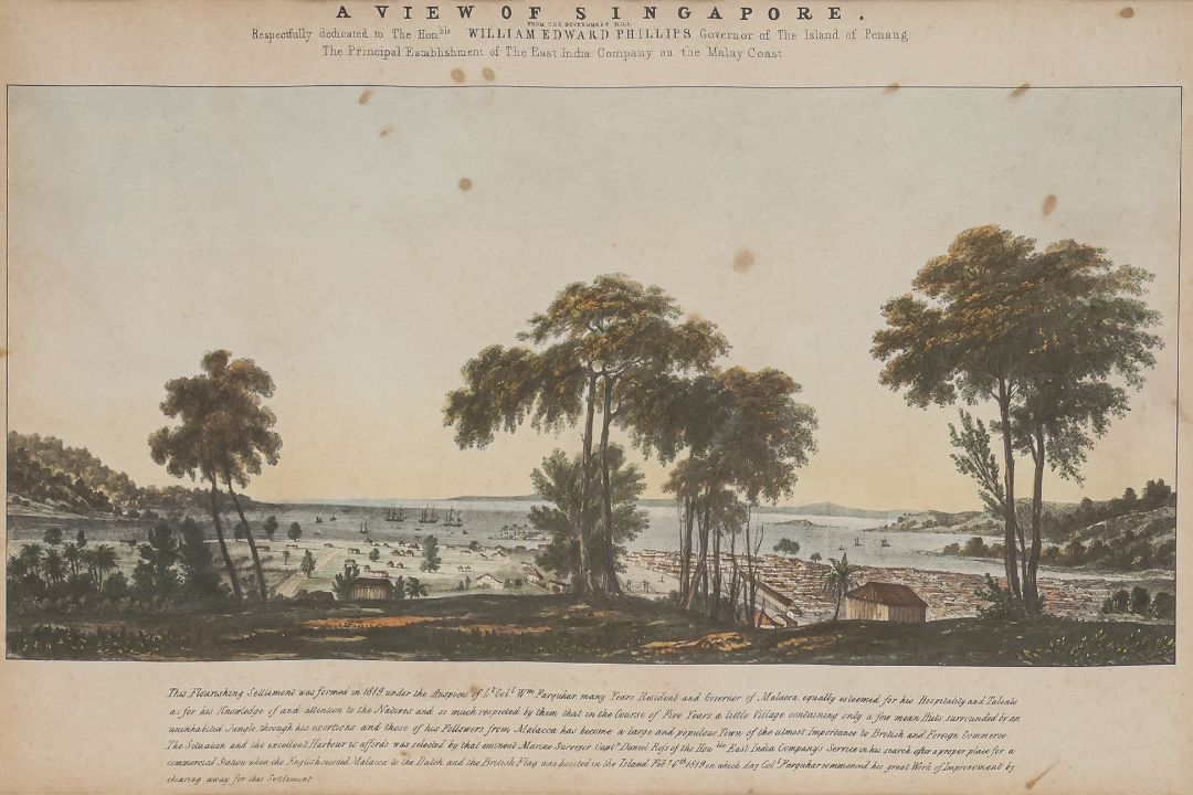 A VIEW OF SINGAPORE FROM GOVERNMENT HILL, ROBERT JAMES ELLIOT, 20TH CENTURY - Image 1 of 5