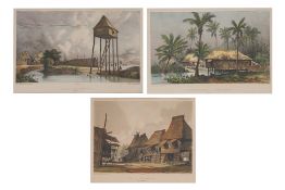 A GROUP OF THREE VIEWS OF SAMBOANGAN, JULES DUMONT D'URVILLE, C. 1841-46