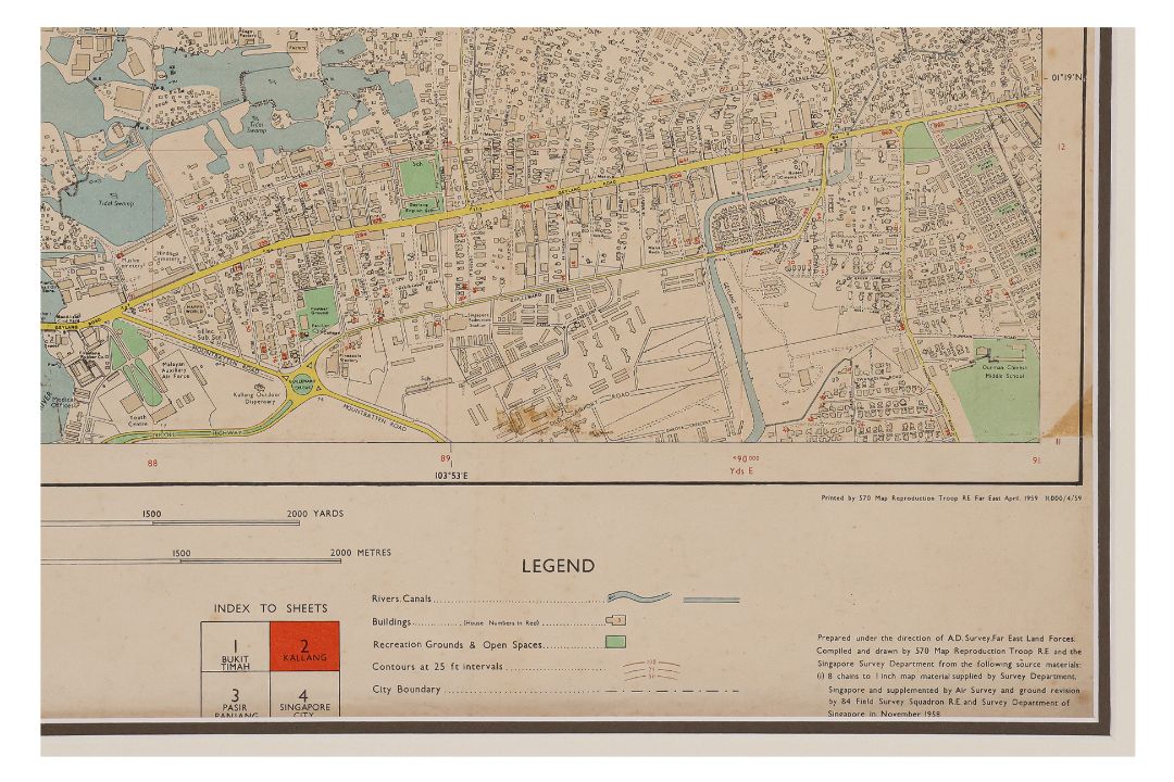 A LARGE SURVEY MAP OF KALLANG, 1959 - Image 2 of 3