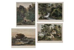 A GROUP OF FOUR VIEWS OF PENANG, AUGUSTE-NICHOLAS VALLIANT, 1852