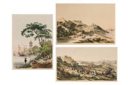 A GROUP OF THREE VIEWS FROM 'SKETCHES OF CHINA AND THE CHINESE DRAWINGS', AUGUSTE BORGET, C. 1842