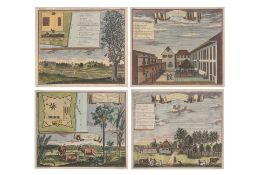 FOUR HAND-COLOURED ENGRAVINGS OF BATAVIA, JOHANN WOLFFGANG HEYDT, 1744