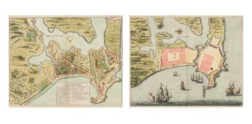 TWO MAPS OF COLOMBO, JOHAN NIEUHOFF, 1732