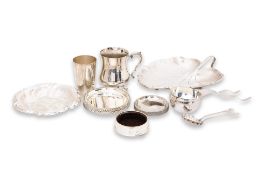 A GROUP OF SILVER PLATED SERVING WARES