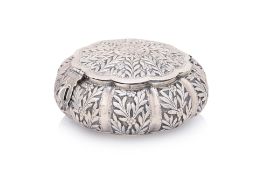 A REPOUSSÉ SILVER PUMPKIN FORM BOX