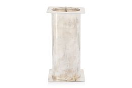 AN ITALIAN SILVER CANDLEHOLDER OR VASE