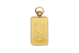 SINGAPORE, FINE GOLD INGOT PENDANT
