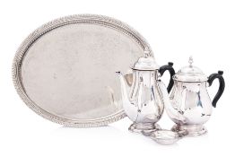 A SILVER PLATED TEA AND COFFEE SET
