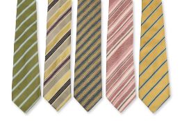 FERRAGAMO, BURBERRY & ERMENEGILDO ZEGNA - A GROUP OF FIVE MEN'S DESIGNER TIES